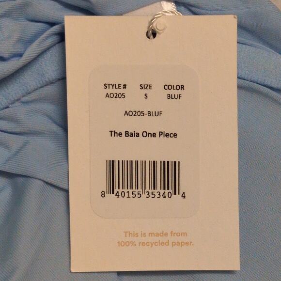 Andie Baia One Piece Blue Floral Swimwear Bathing Suit Adjustable Size S New - Picture 12 of 12